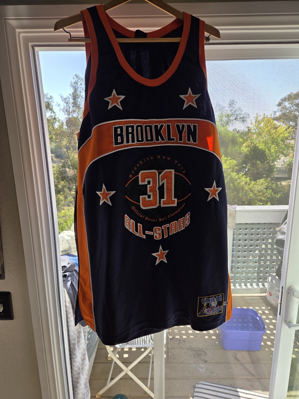 Brooklyn All-Stars Navy and Orange Basketball Jersey - Number 31